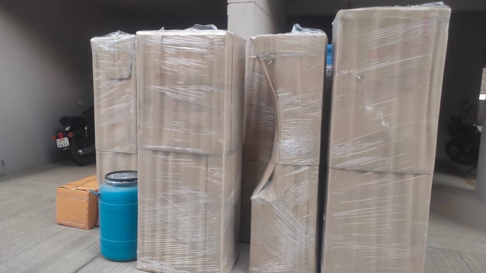Final packed goods waiting for dispatch to the destination
