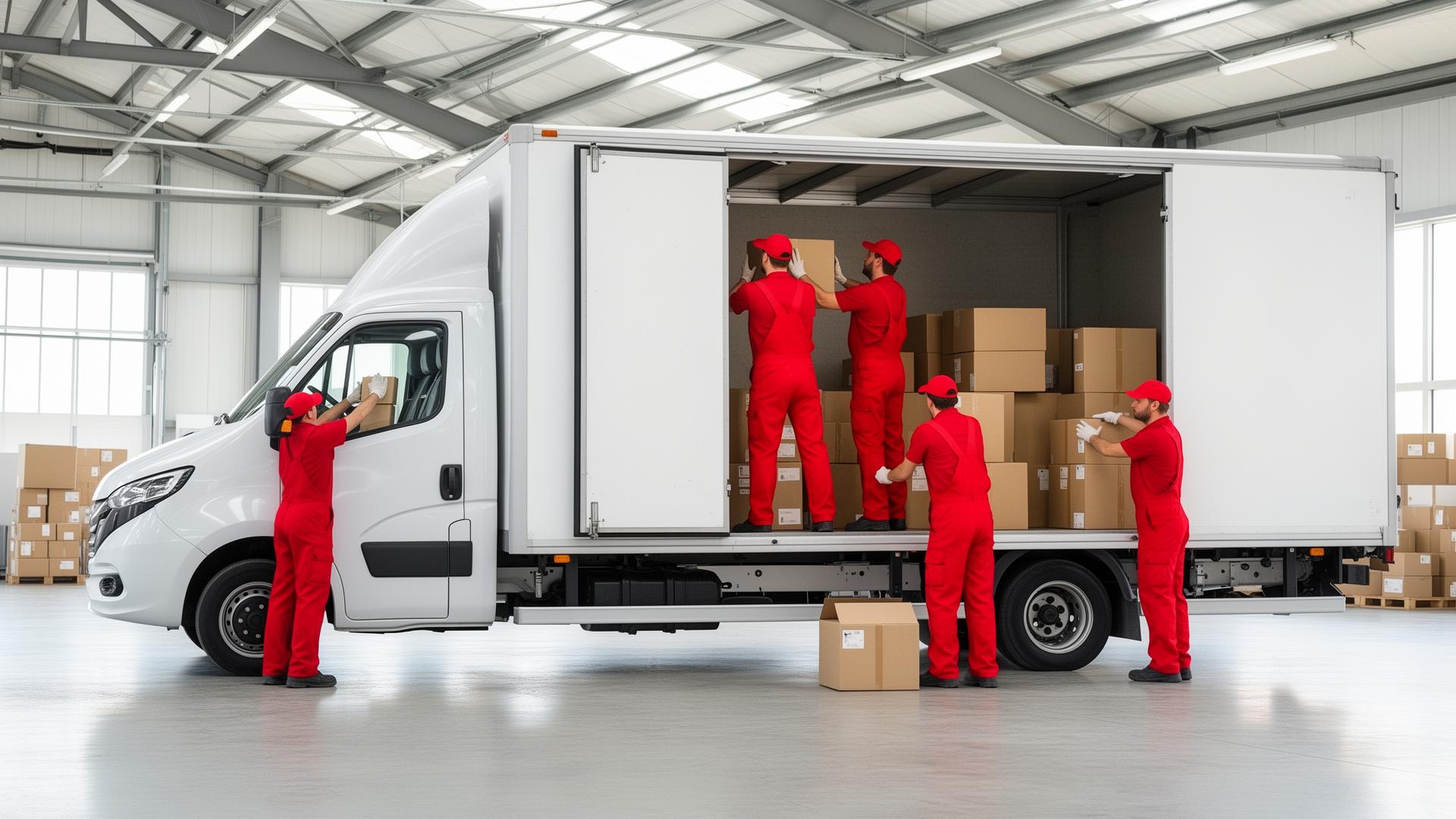 Professional movers loading a truck
